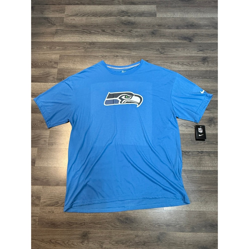 Nike NFL Seattle Seahawks T-Shirt Mens 3XL Light Blue Short Sleeve Logo Tee NWT